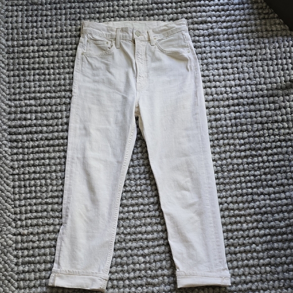 Mother Off-White High-Rise Straight-Leg Jeans | 28 - Picture 1 of 6